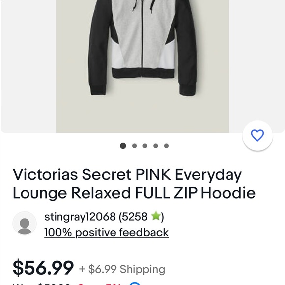 NWT PINK Everyday Lounge Full Zip Colorblock Hoodie XL - Picture 11 of 12